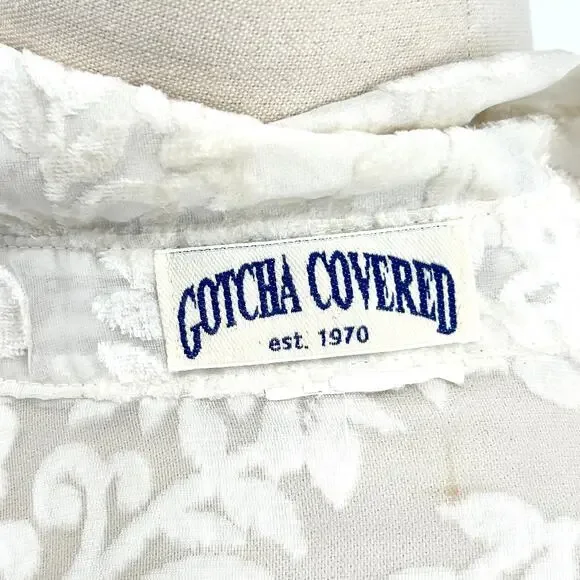 Vintage 90s Gotcha Covered Ivory Velvet Burnout Floral Blouse - Picture 7 of 8